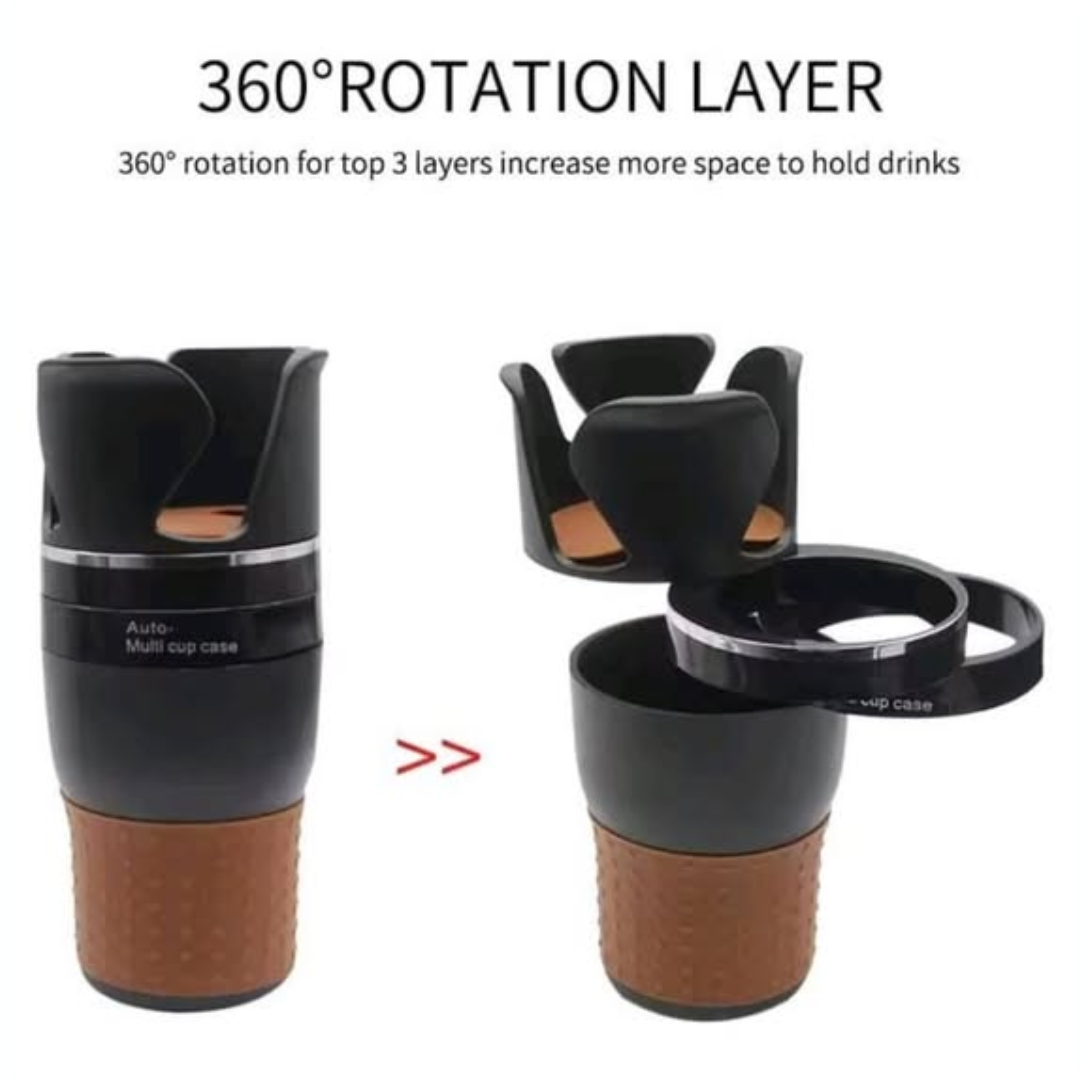 Adjustable 5-in-1 Multifunction Rotating Car Cup Holder