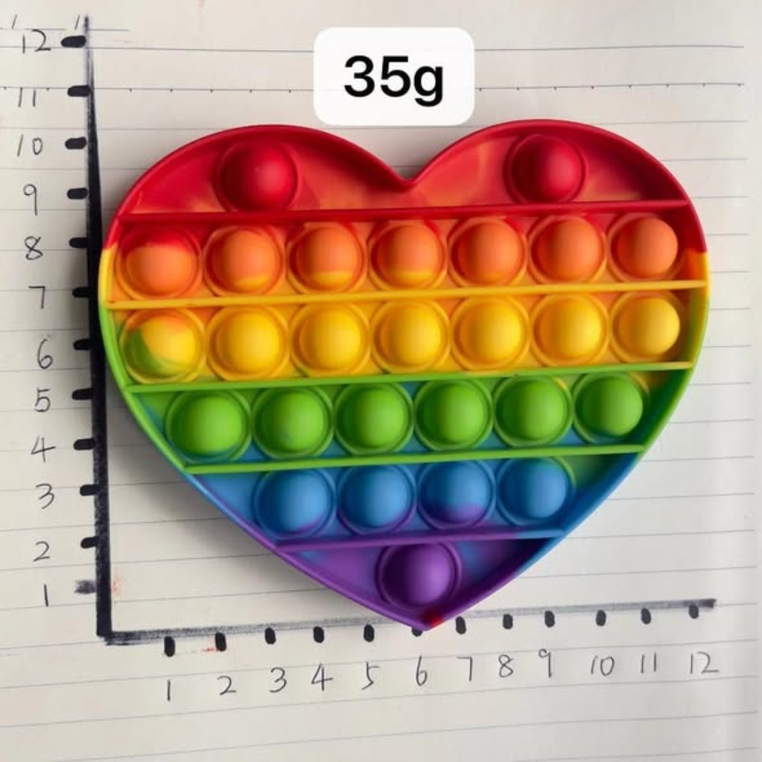 Heart-shaped Push bubble sensory fidget toy