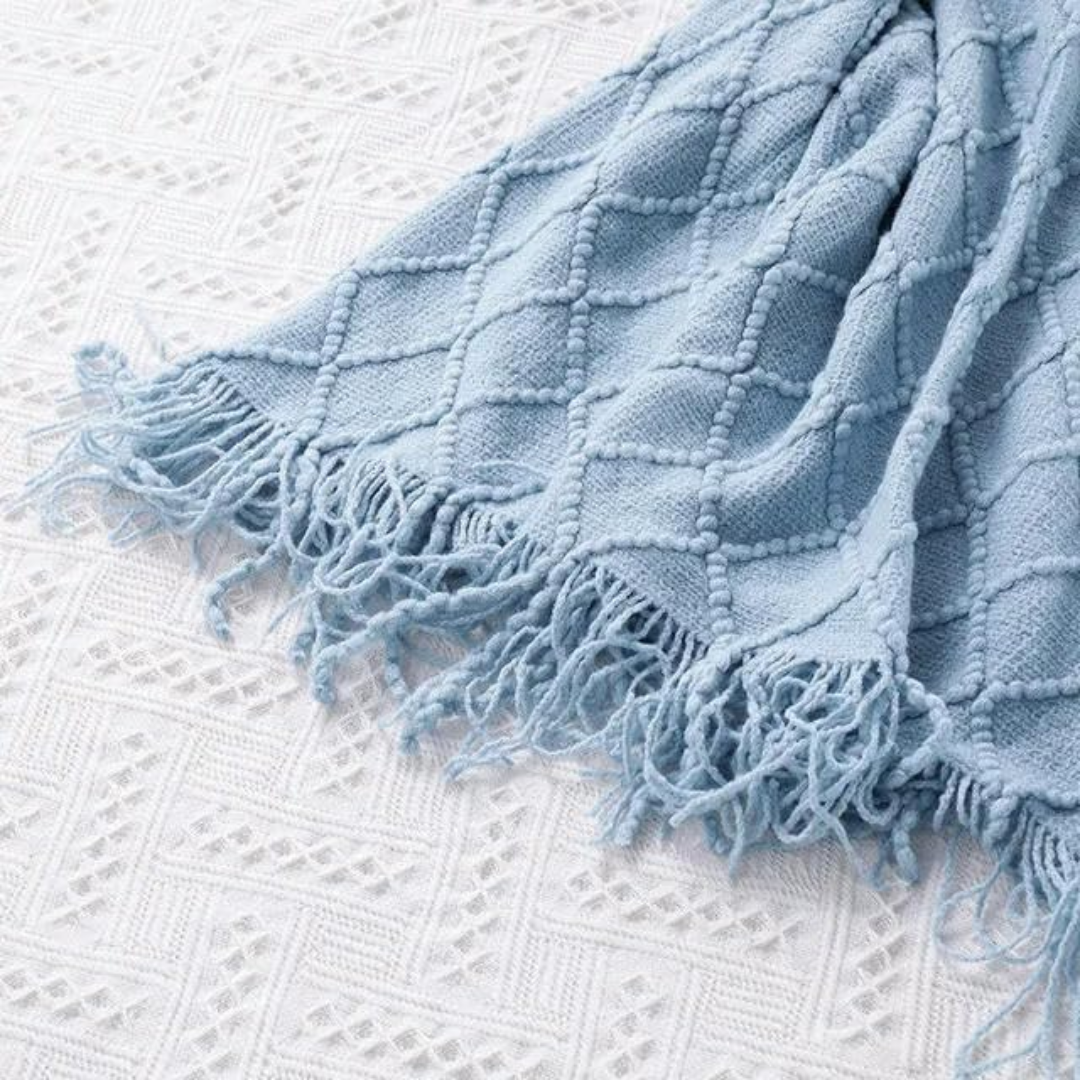 Nordic Cotton Knitted Sofa Cover with Tassels