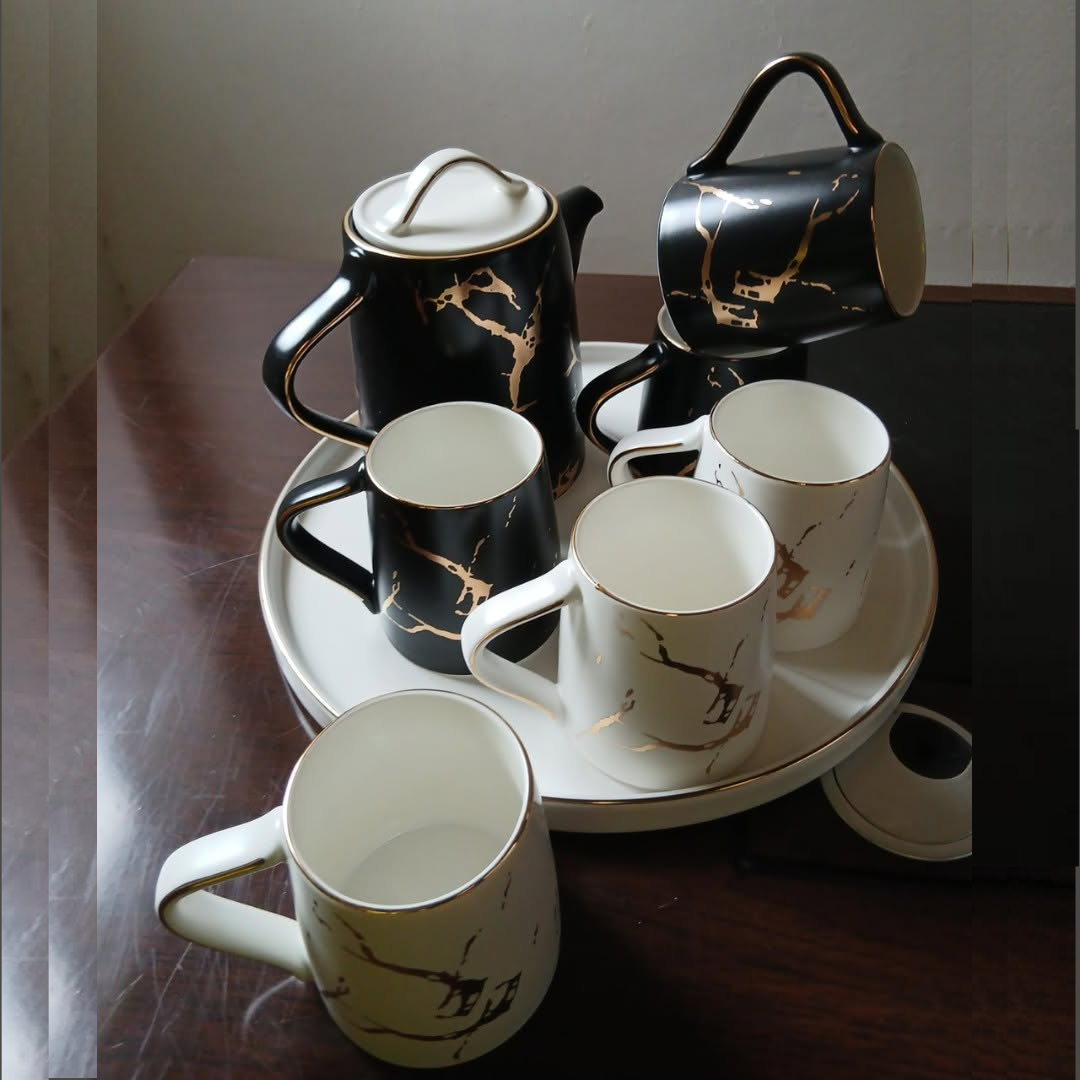 Nordic ceramic tea set with kettle