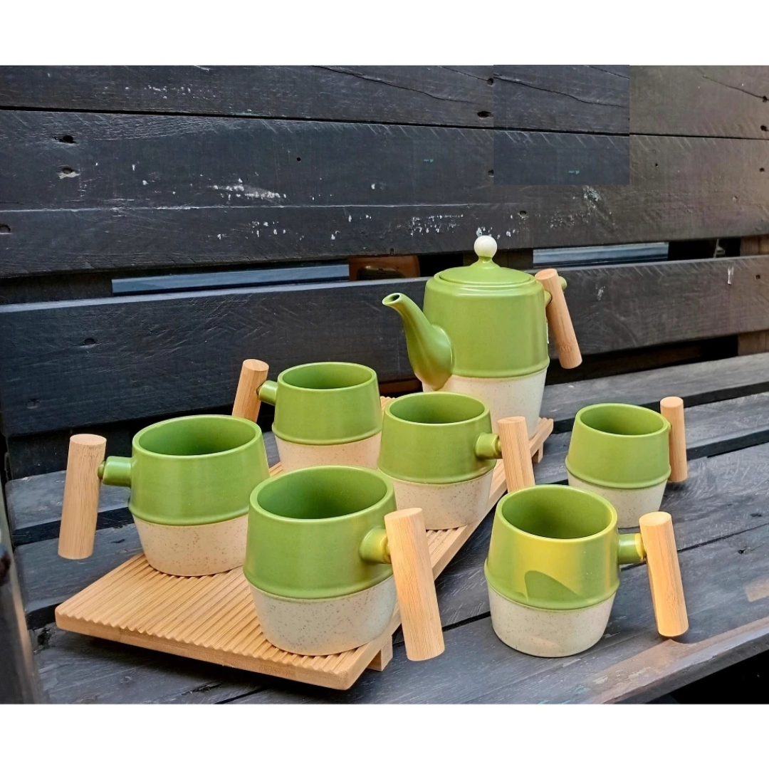 Nordic ceramic tea set with kettle