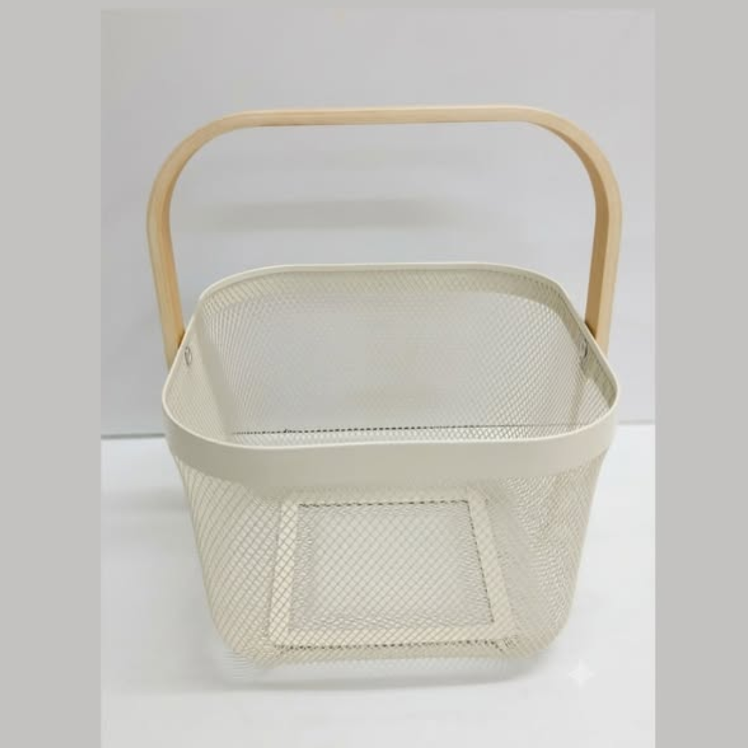 White Portable Fruits Storage Basket (25cm)