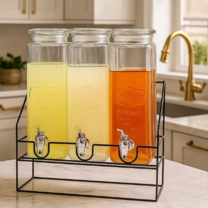 1.6L Triple Glass Juice Dispenser Set