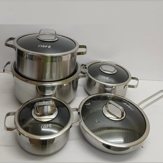 10PCS Trippily Stainless Steel Cookware Set (S010)