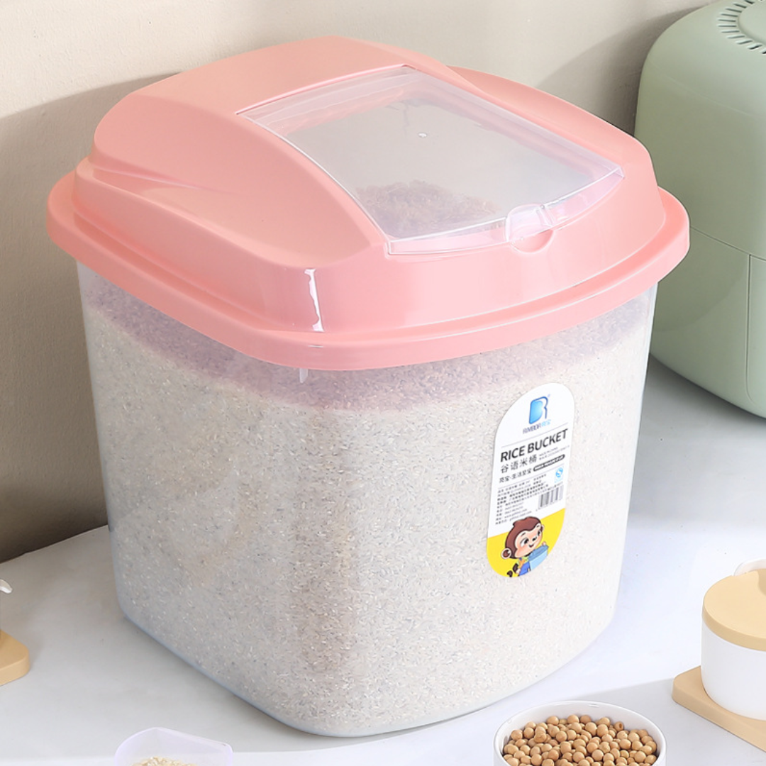 10kg Plastic Food Storage Container with Blue Lid