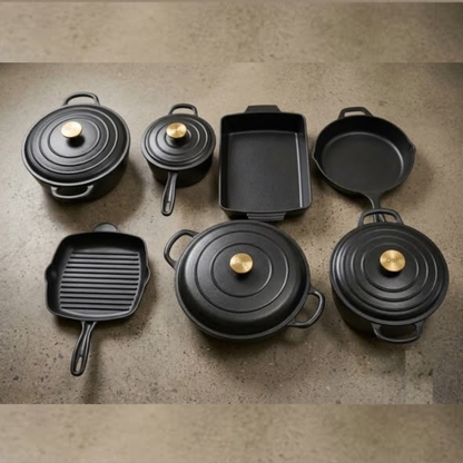 NSFE 11-Piece Enamel Cast Iron Cookware Set