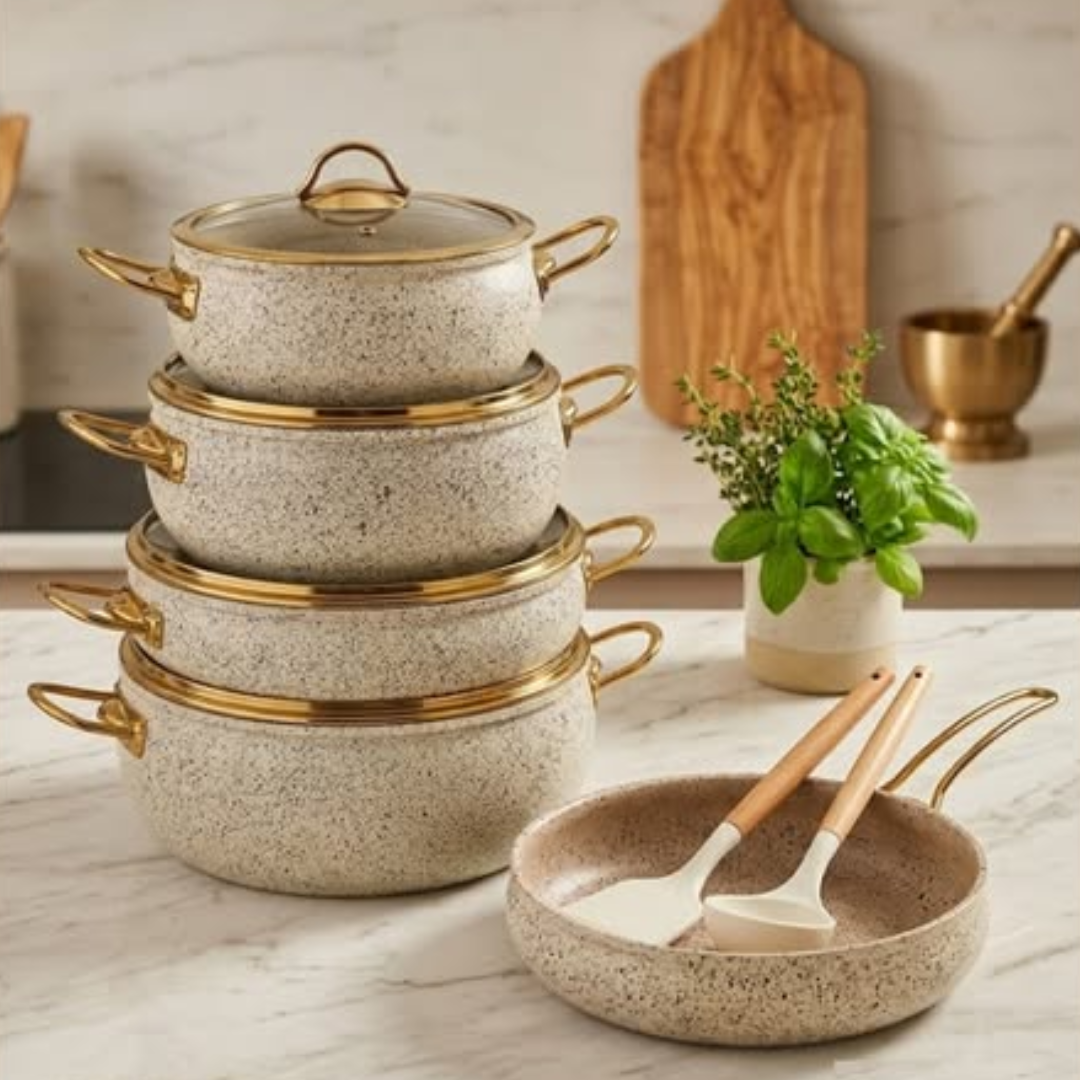 9-Piece Premium Granite Coating Cookware Set