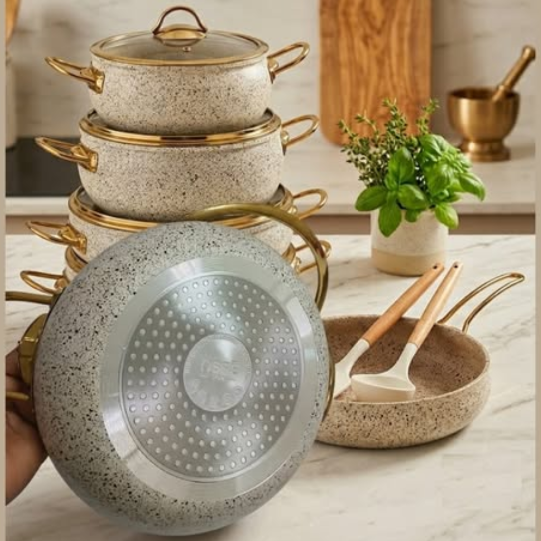 9-Piece Premium Granite Coating Cookware Set