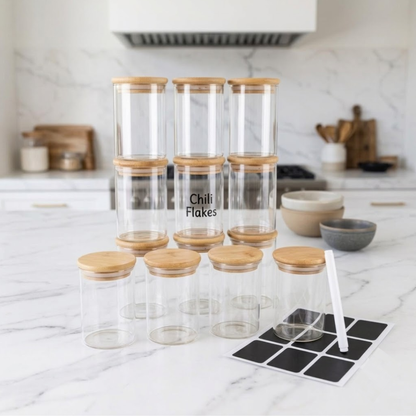 12pcs Spice Seasoning Jars Set with Labels