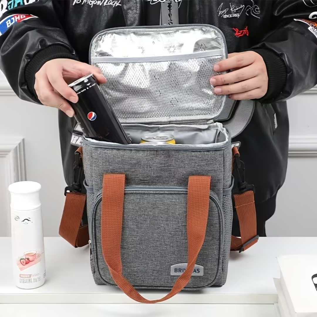 2-in-1 Compartment Insulated Thermo Lunch Bag