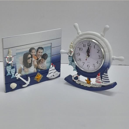 2-in-1 Wooden Photo Frame + Swing Clock Ornament