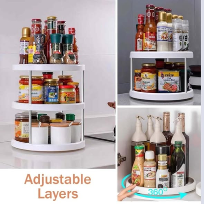 3-Tier Rotating Kitchen Storage Rack