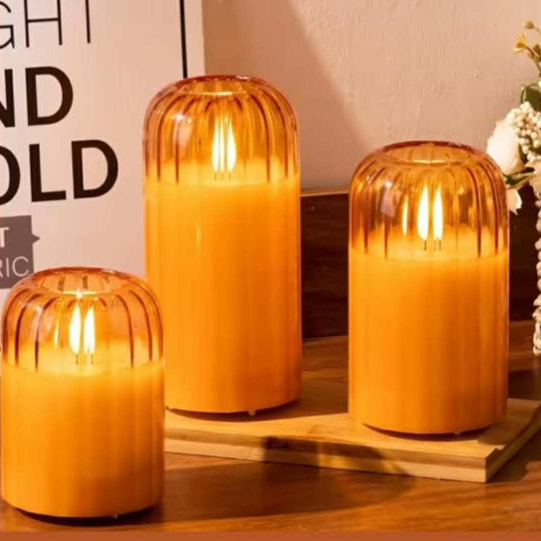 3-in-1 Advanced Glass LED Decor Lighting Candle