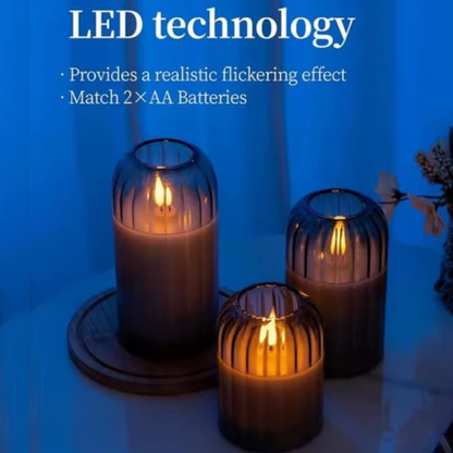 3-in-1 Advanced Glass LED Decor Lighting Candle