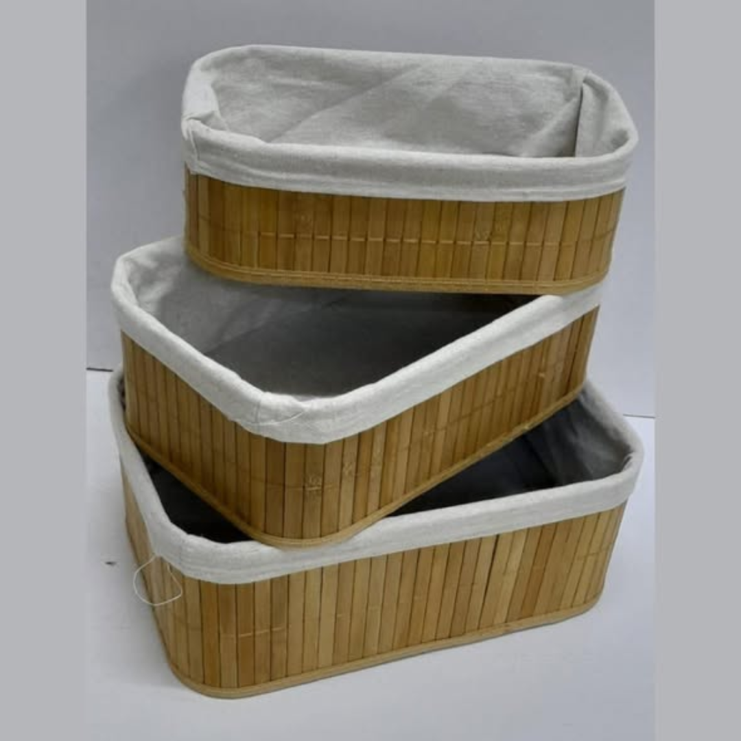 3-in-1 Handwoven Rattan Storage Baskets