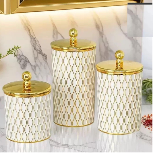 3-in-1 Transparent Acrylic Storage Jar Set