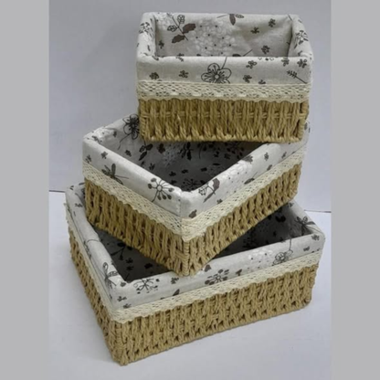 3-in-1 Handwoven Rattan Storage Baskets