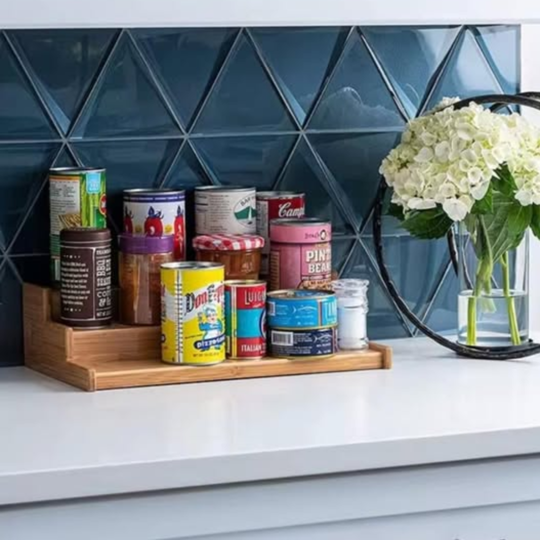 3-tier bamboo spice and storage rack