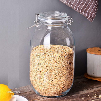 3000ml Airtight Glass Clip-Top Storage Jars