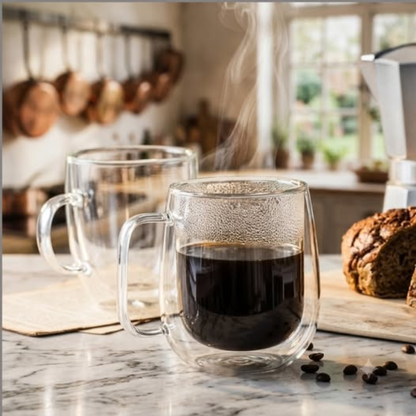380 ml Double Wall Borosilicate Coffee Cups