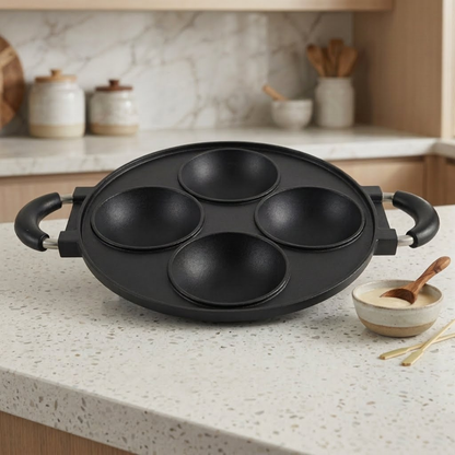 4-Hole Heavy Die-Cast Vitumbua Pan