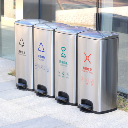 4-in-1 Bin Stainless steel pedal dustbins (30L per bin)