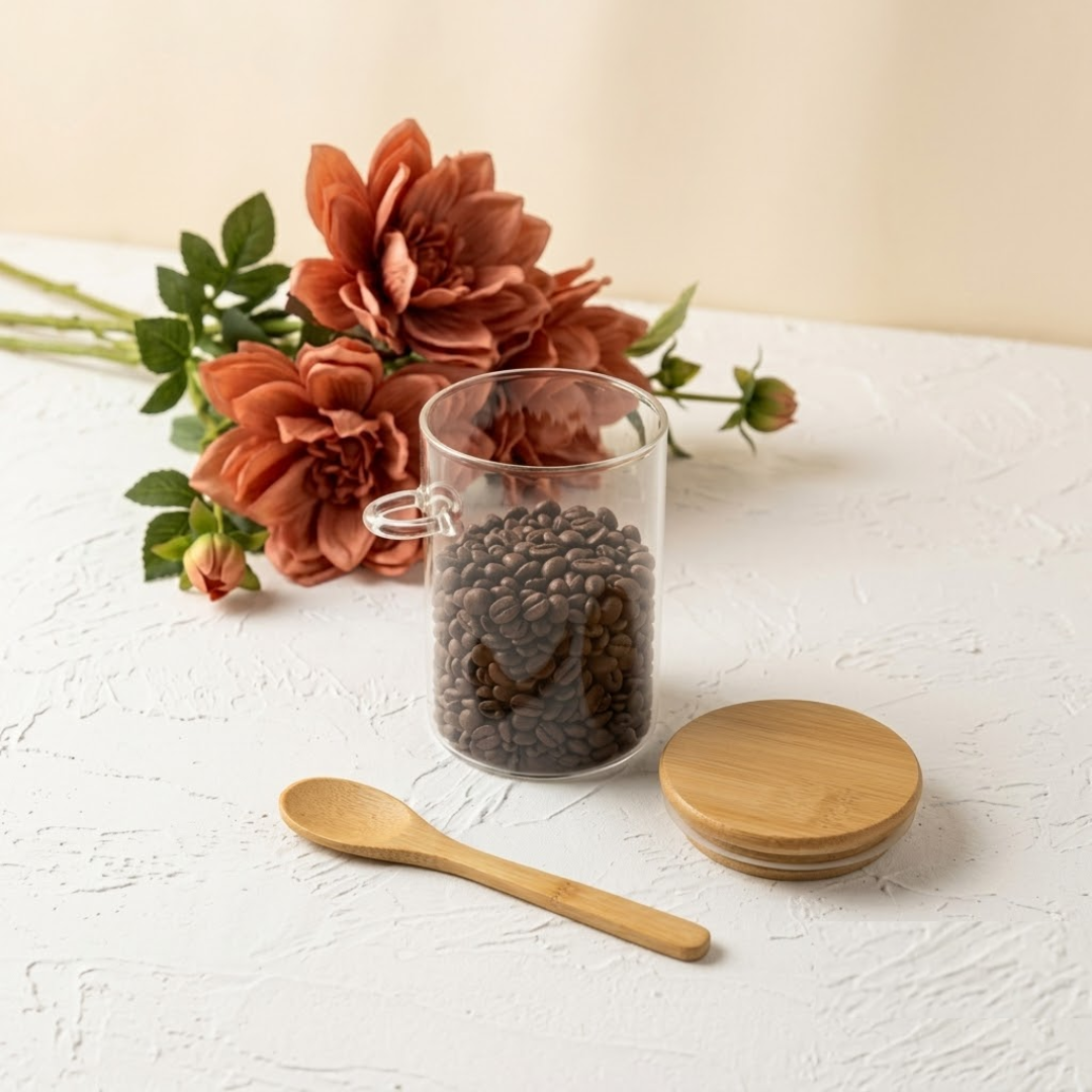 Glass Storage Jar with Spoon