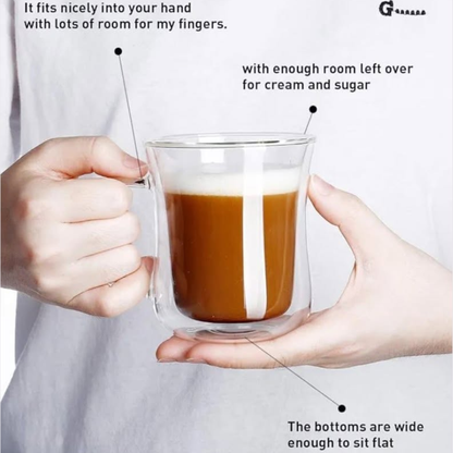 500 ml Double Wall Borosilicate Coffee Mugs