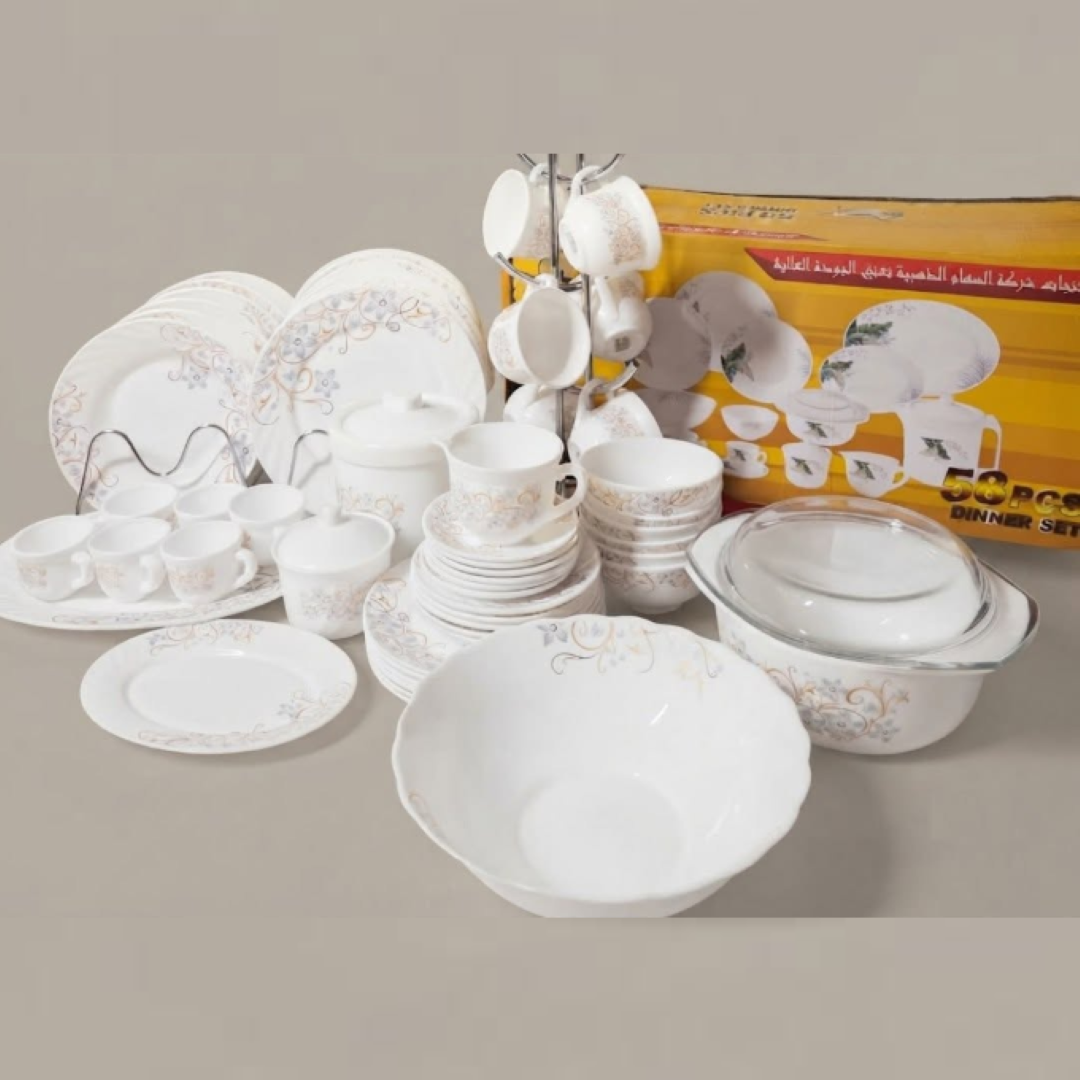 58-Piece Elegant Ceramic Dinnerware Set