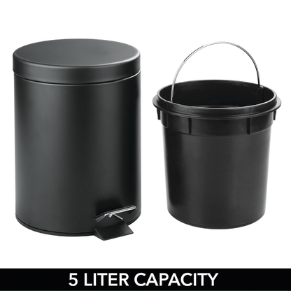 5L black metallic pedal dustbin