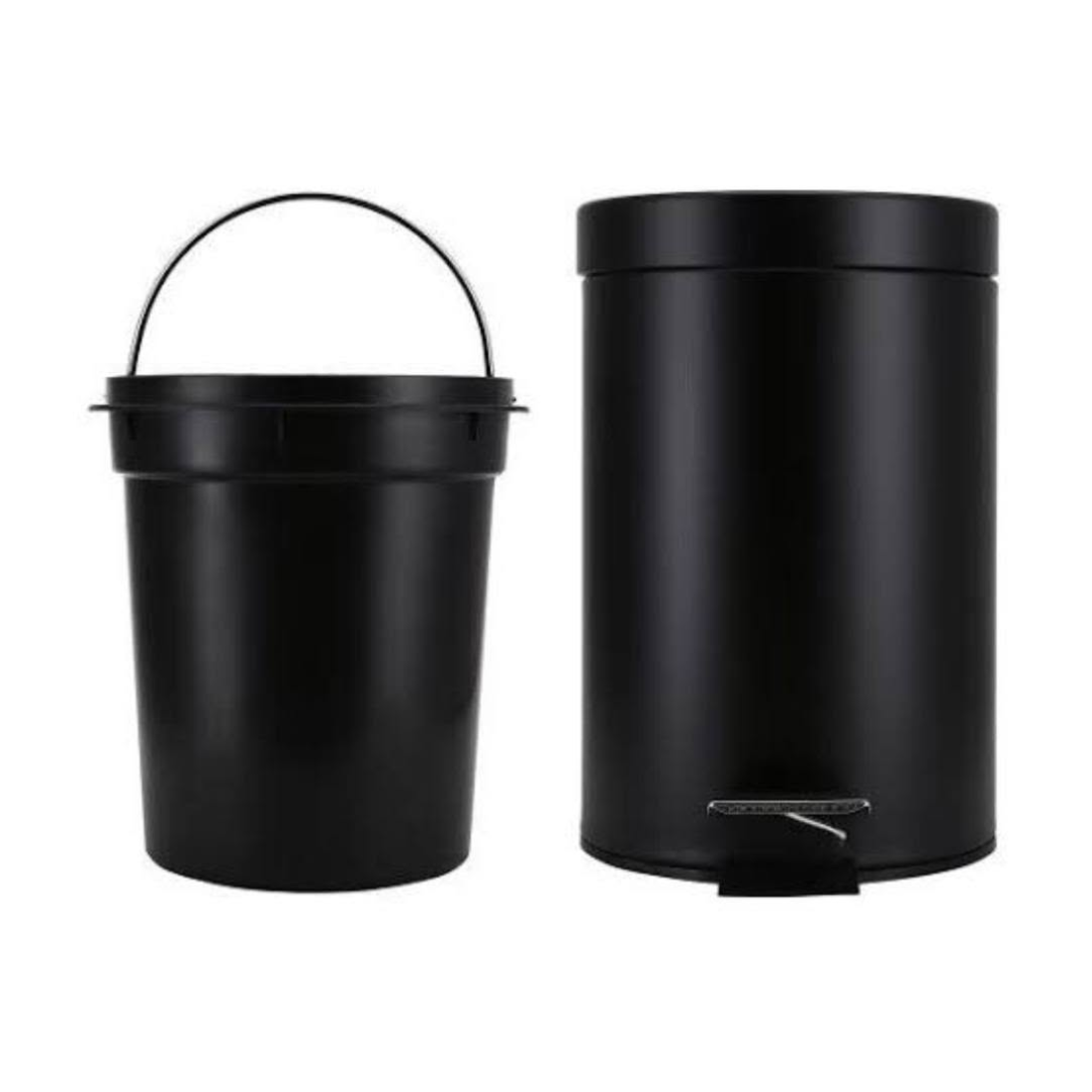 5L black metallic pedal dustbin