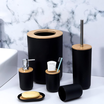 6-piece bamboo bathroom set