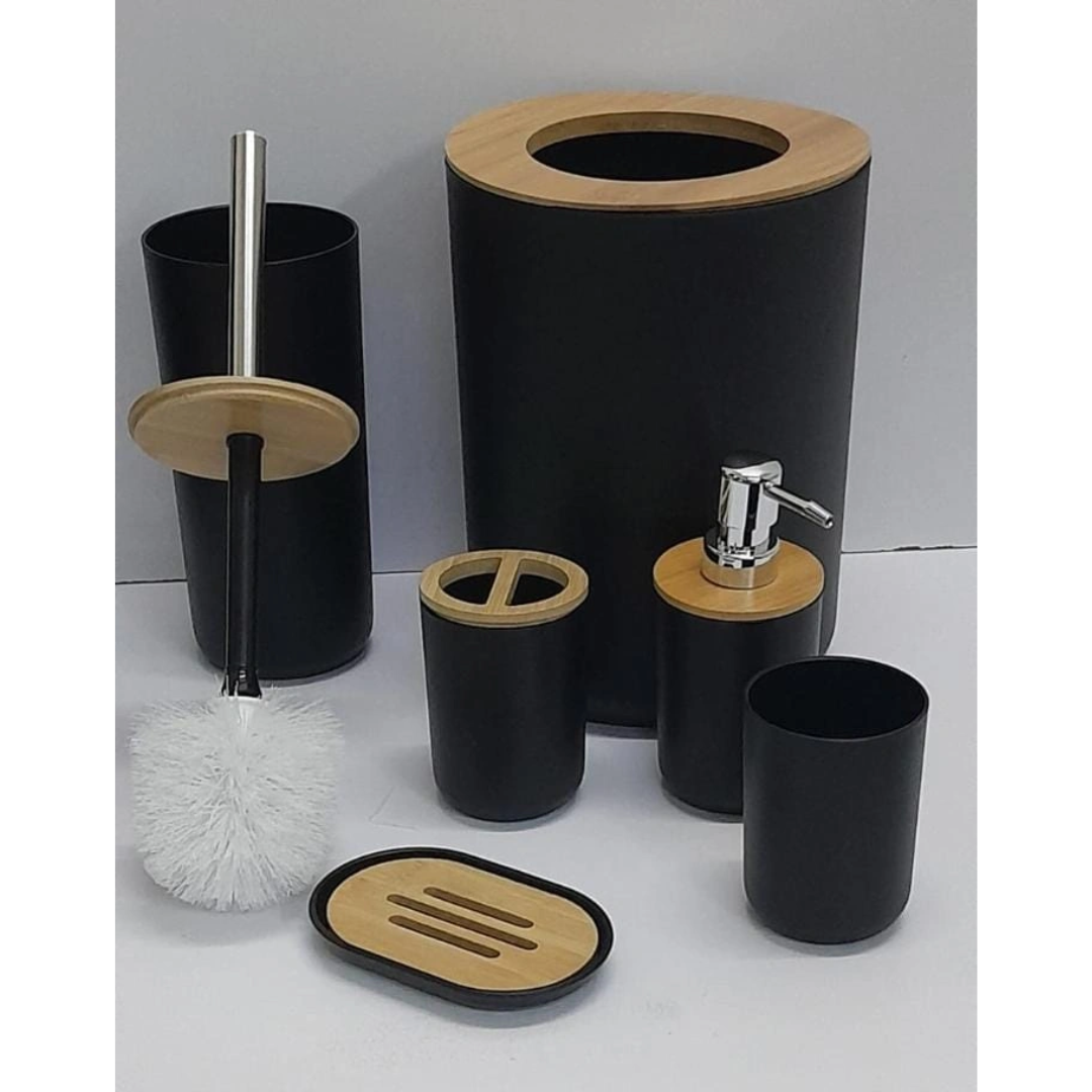 6-piece bamboo bathroom set