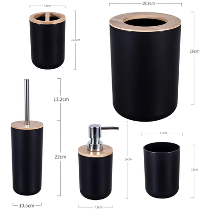 6-piece bamboo bathroom set