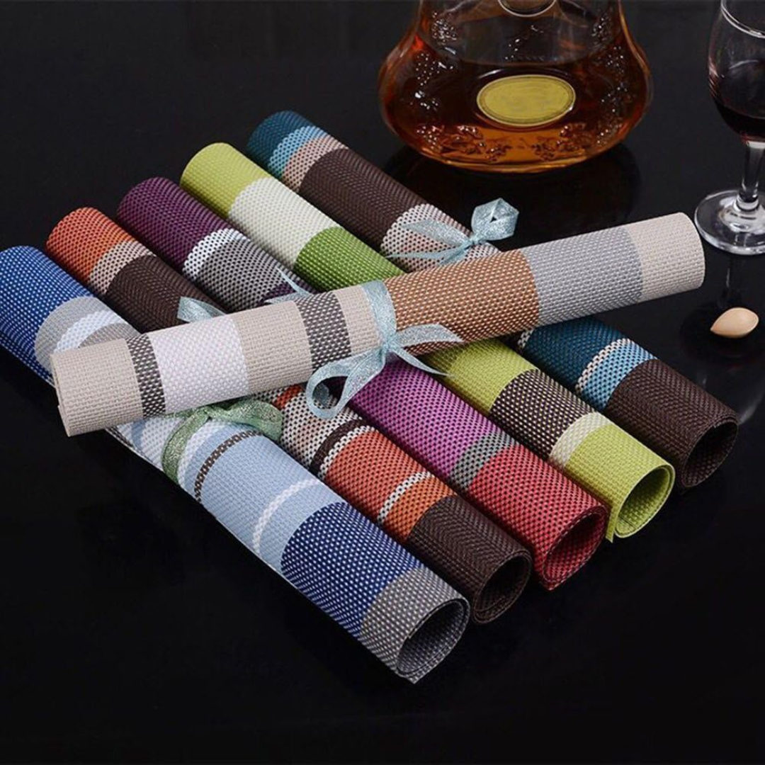 6-piece rectangular dining table placemat set