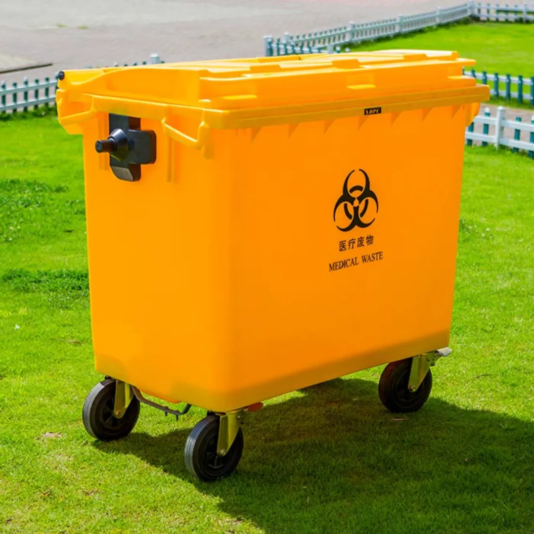660-Litre big wheelie yellow dustbin