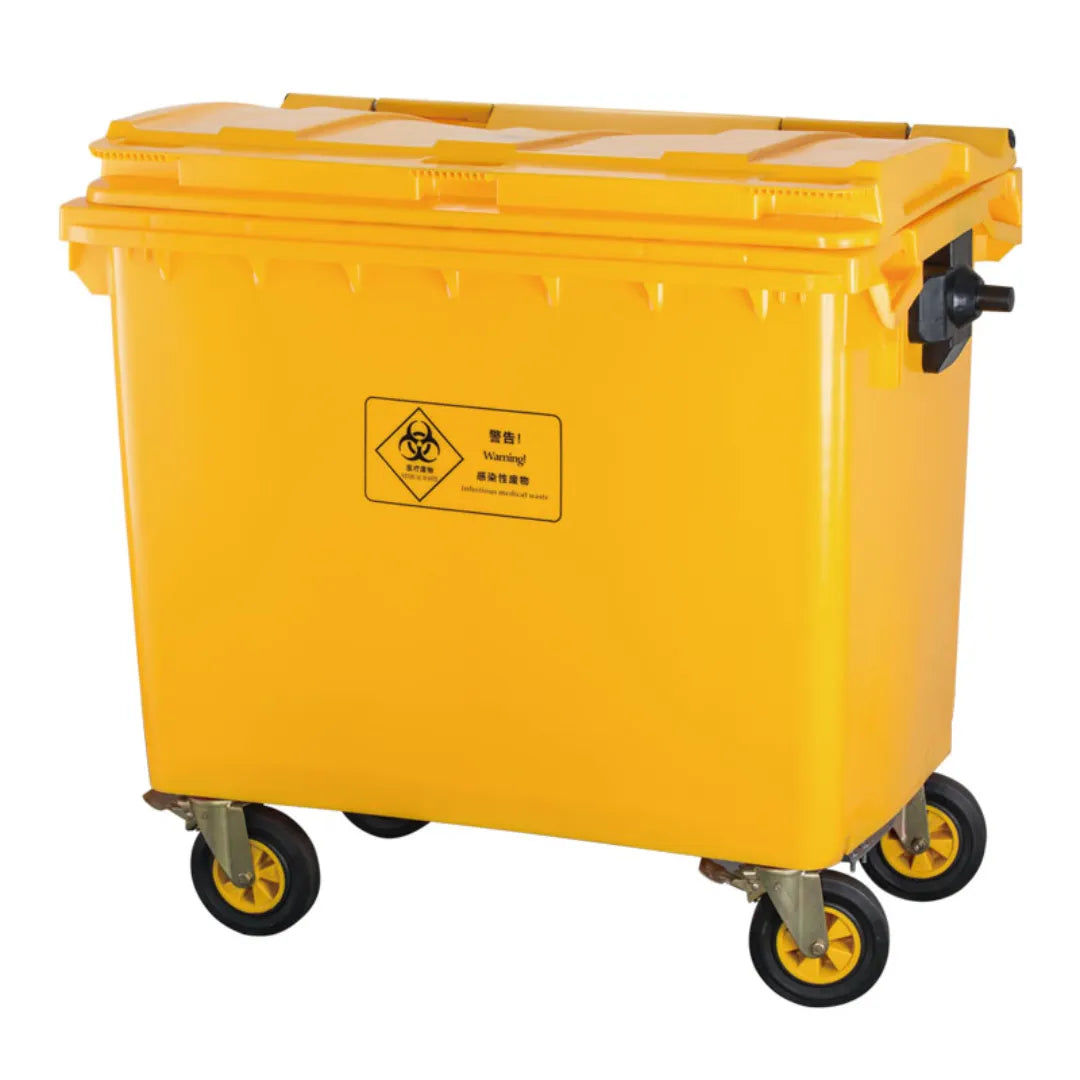660-Litre big wheelie yellow dustbin