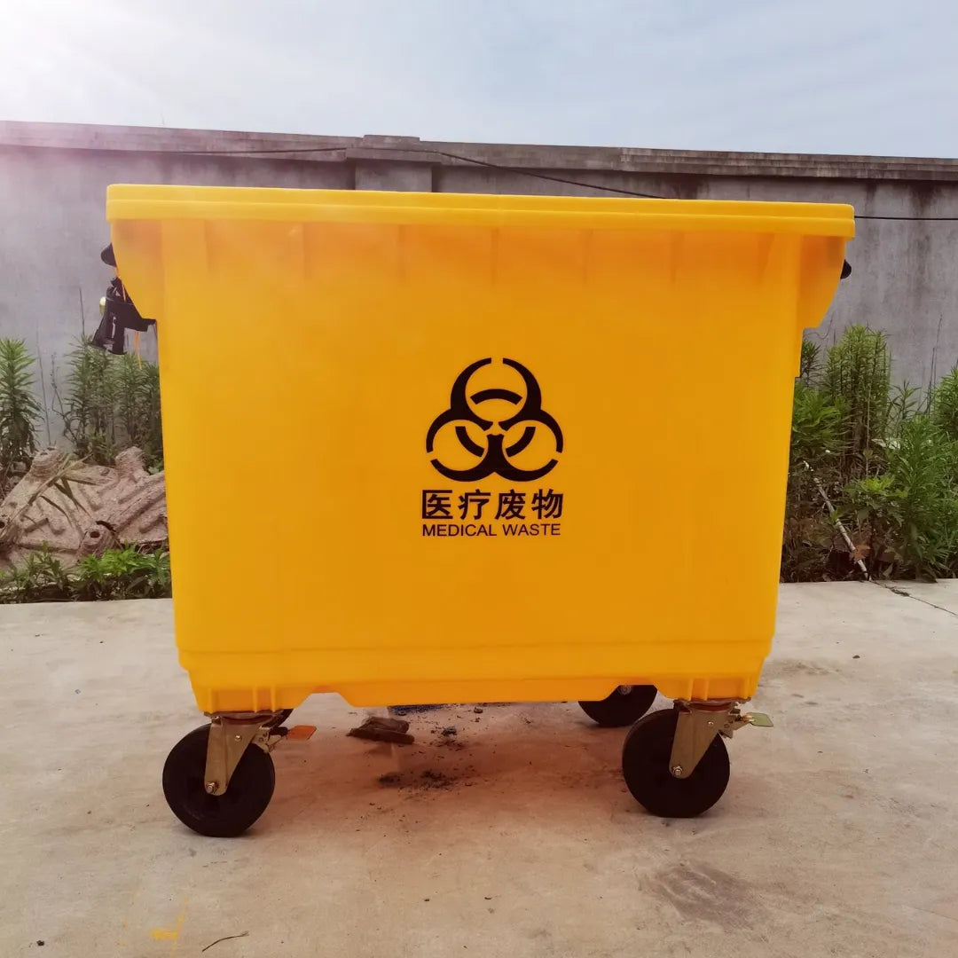 660-Litre big wheelie yellow dustbin