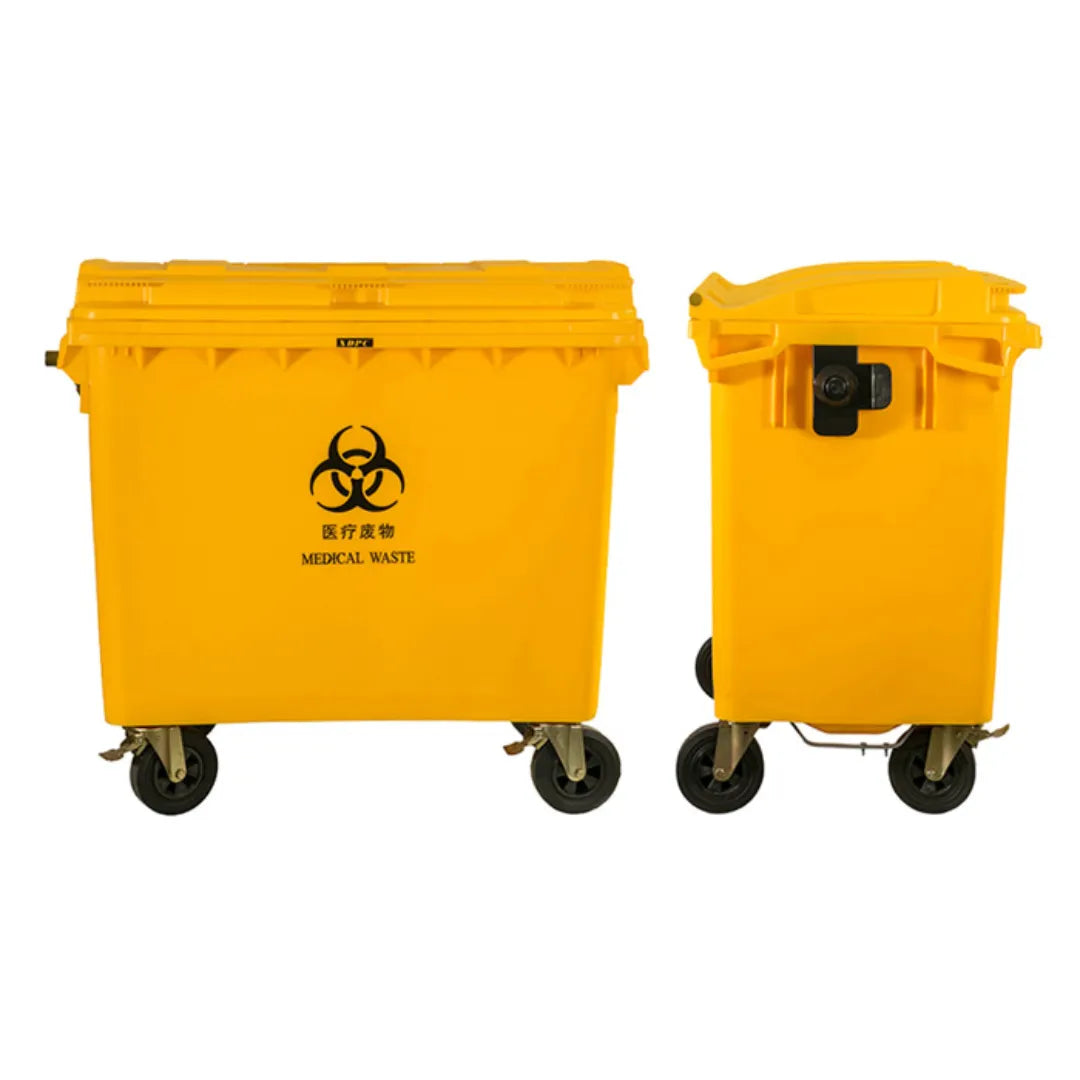 660-Litre big wheelie yellow dustbin