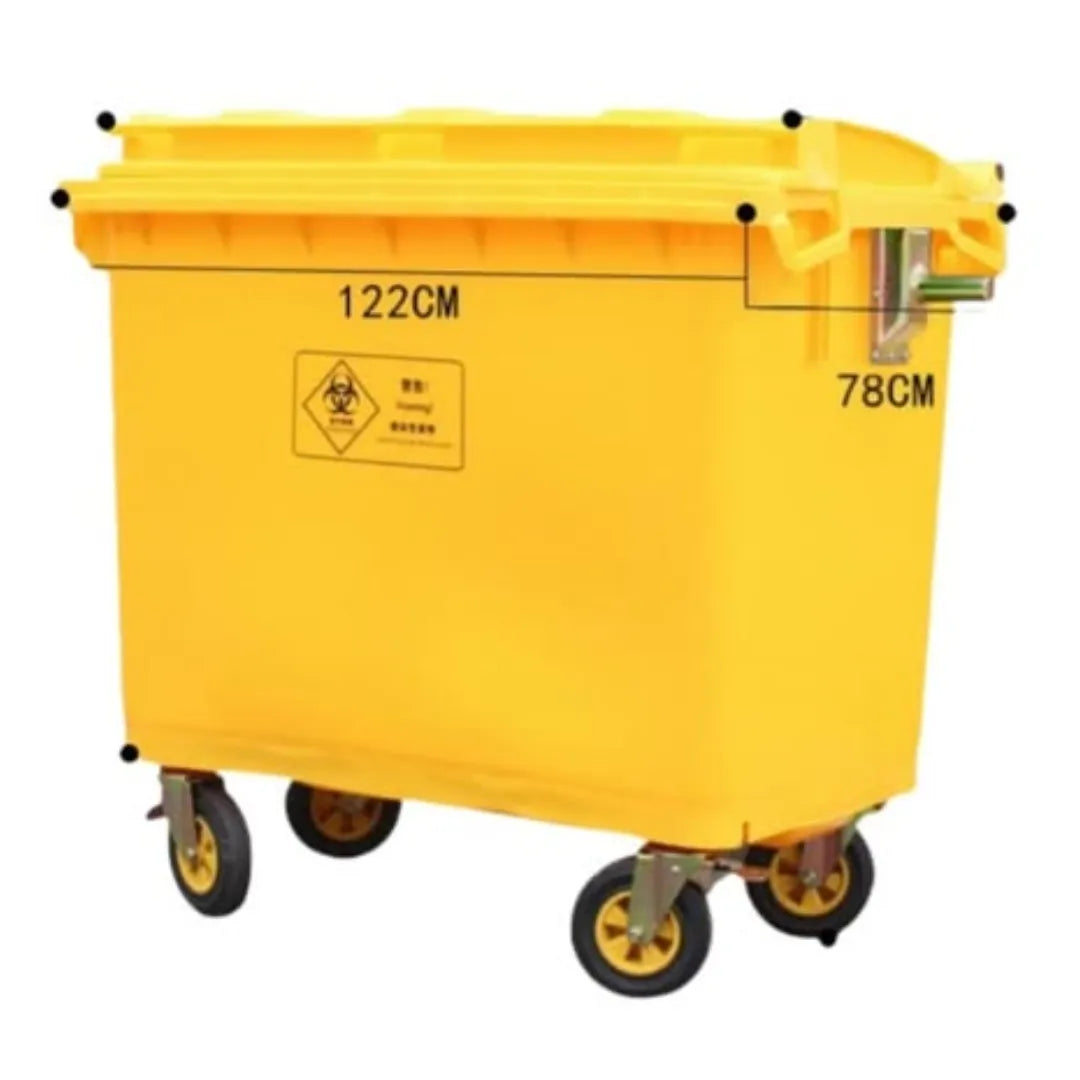 660-Litre big wheelie yellow dustbin