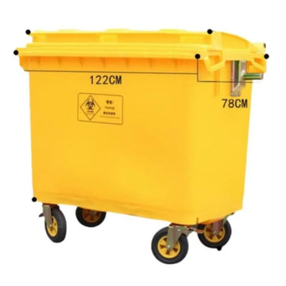 660-Litre big wheelie yellow dustbin