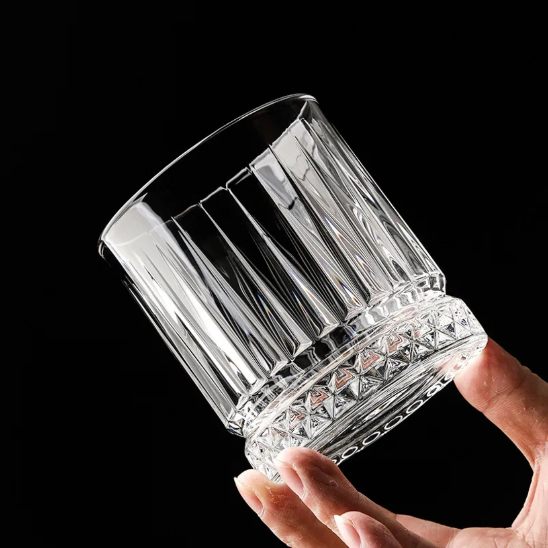 6 Pcs Elysia stripped crystal whiskey glasses (400 ml)