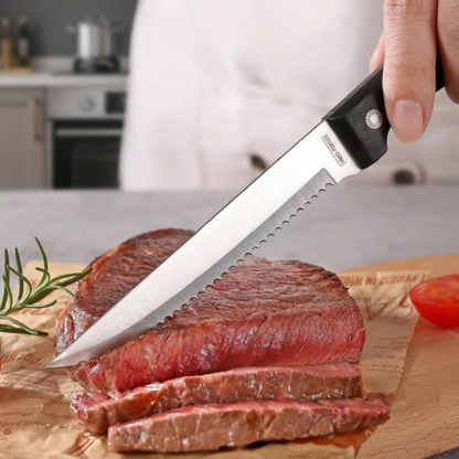 6 Pcs Stainless Steel Serrated Steak Knife Set 