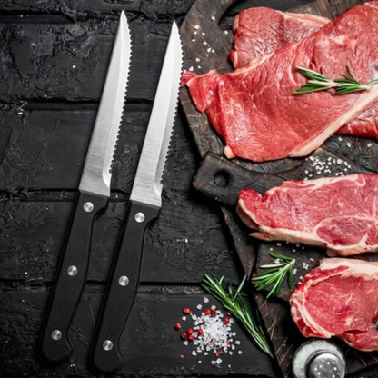 6 Pcs Stainless Steel Serrated Steak Knife Set 