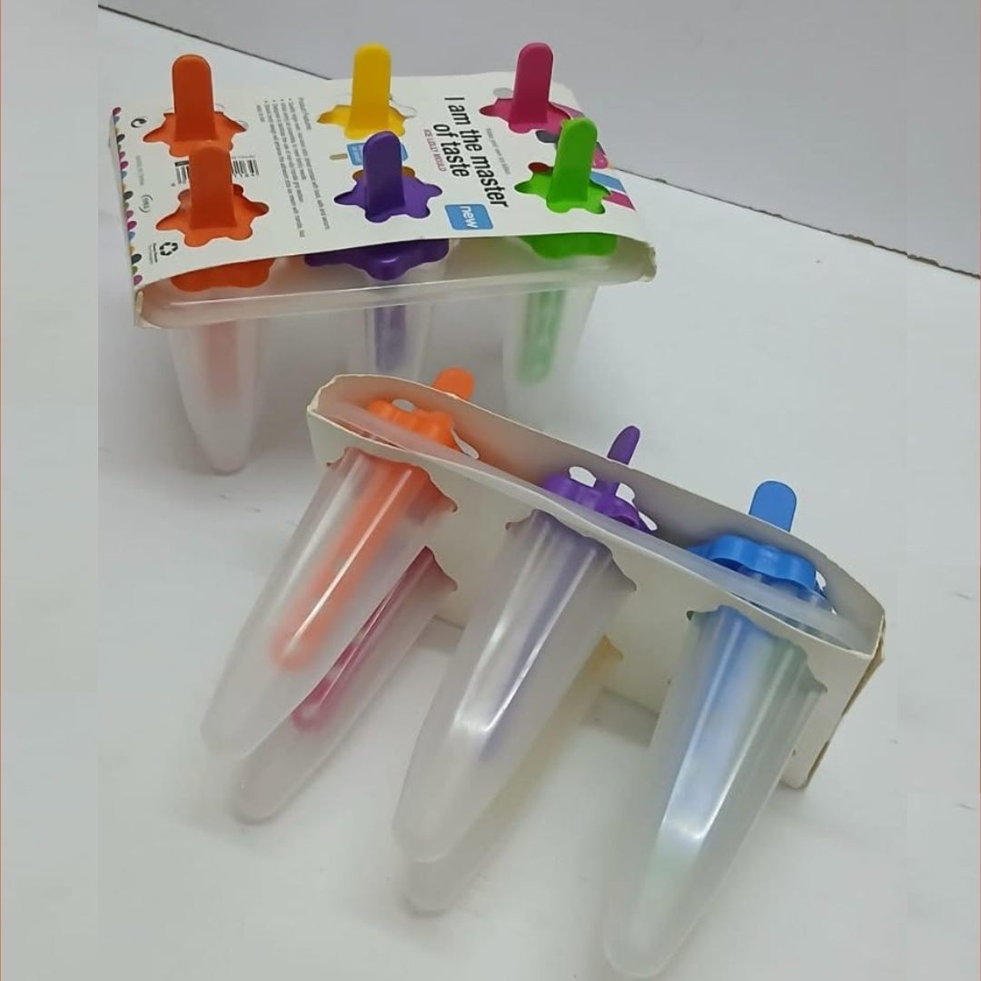 6 Piece multicolored popsicle ice cream maker