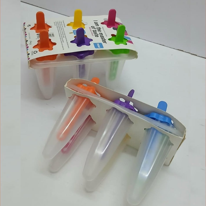 6 Piece multicolored popsicle ice cream maker