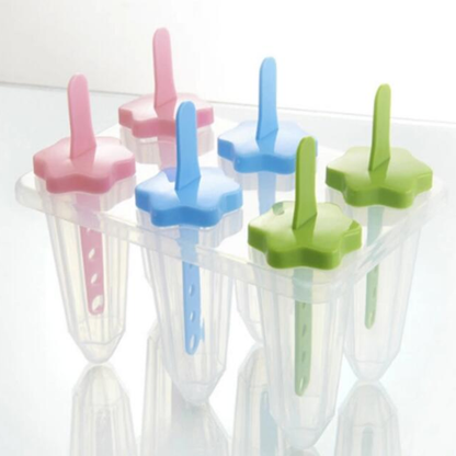 6 Piece multicolored popsicle ice cream maker