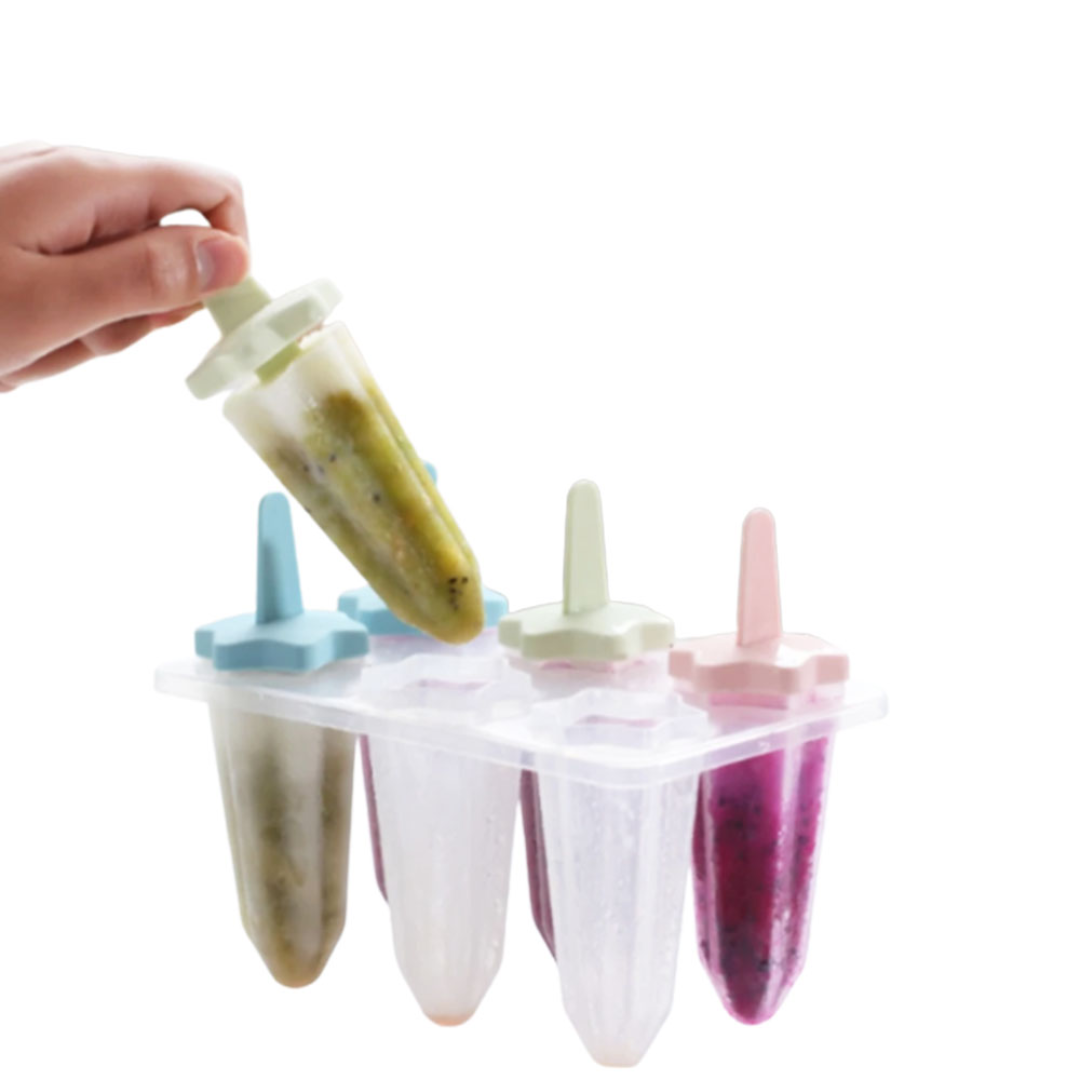 6 Piece multicolored popsicle ice cream maker