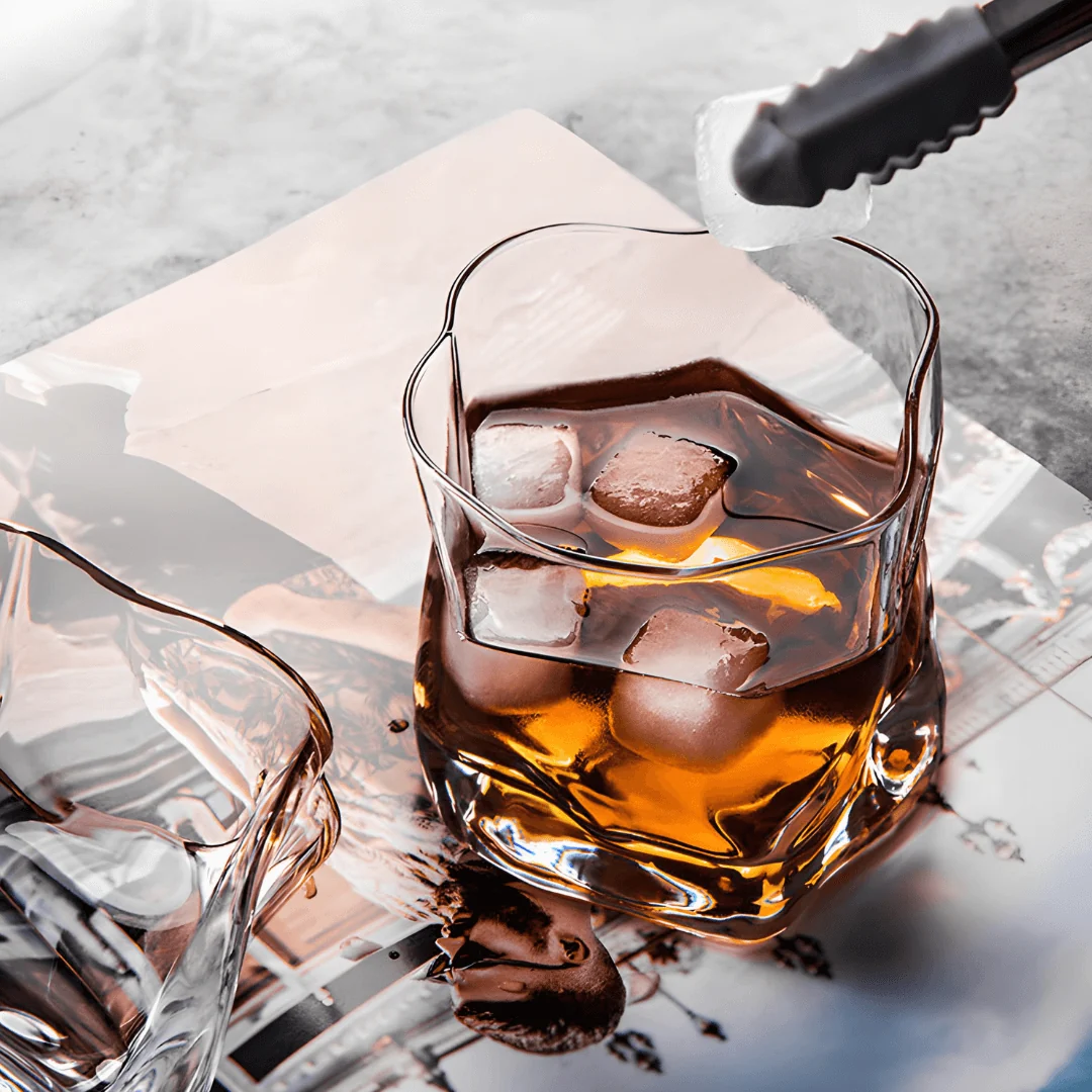 6 pcs irregular distorted shape whiskey glass set