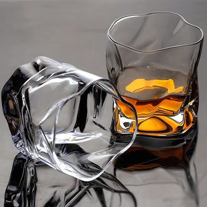 6 pcs irregular distorted shape whiskey glass set